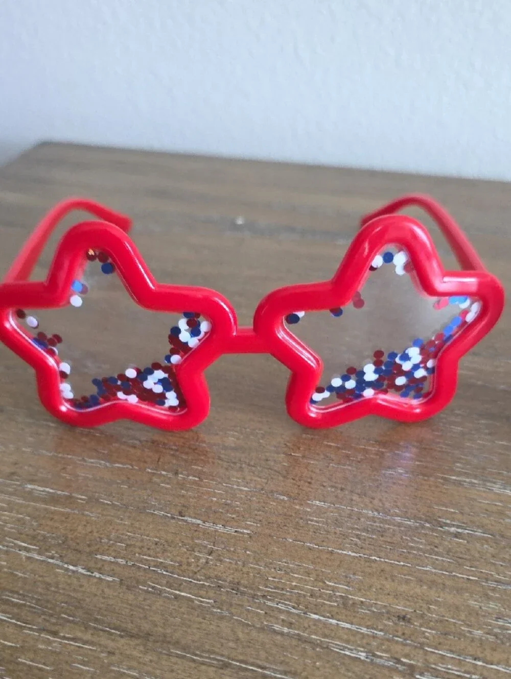 Kids Star-Shaped Confetti Sunglasses - Red, White, Navy